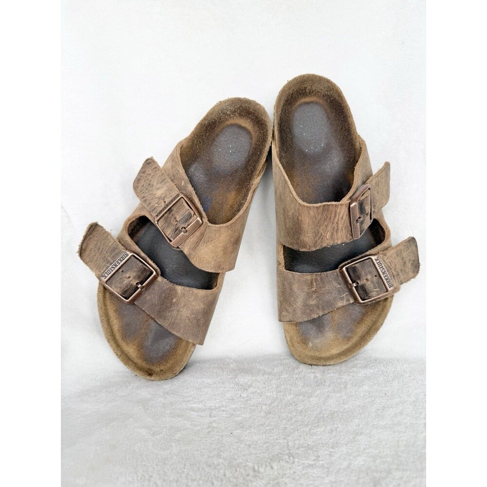 Birkenstock Arizona Shoes Womens Size 37 Leather Sandals Cork Footbed Germany